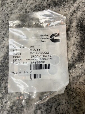 (3-Pk) Cummins Sealing Washer 3963990