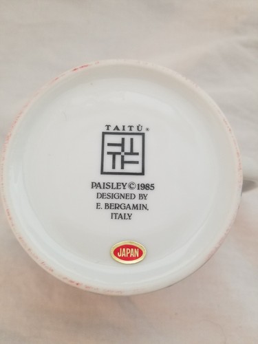 1985 Taitu Paisley Coffee Cup Mug by E. Bargain Italy