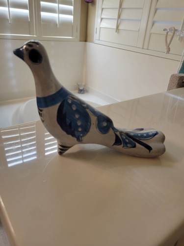 Vintage Ken Edwards Tonala Blue Bird Figurine Tonala Mexico