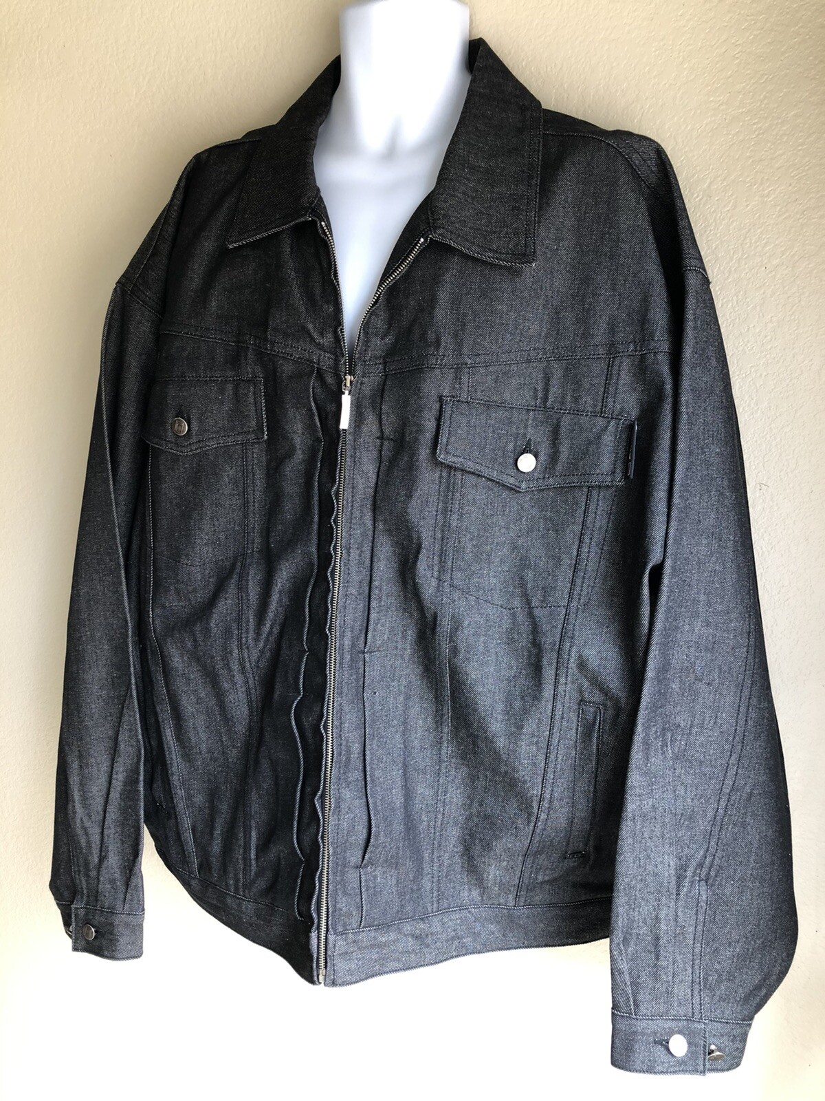 FUBU Black Denim Jacket Size 3XL 