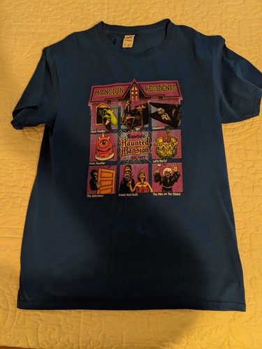 Knoebels Haunted Mansion Residents Shirt Small Royal Blue