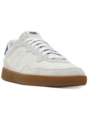 P448 Mens White At Heel And Tongue Vert Toe Wedge Leather Sneakers Shoes 44