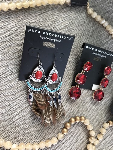 Mixed Jewelry Lot Earrings And Necklace (9) USA Seller New Free Shipping