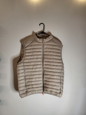 Save The Duck Men s Large Ultra Light Jacket Puffer Vest Plumtech Adamus Grey