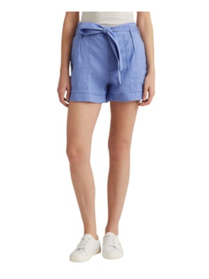 

LAUREN RALPH LAUREN Женские синие шорты с поясом и карманами на молнии, шорты, Синий, 200862092004