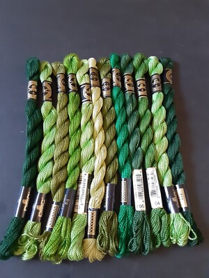 DMC Size 5 COTTON PERLE Pearl Cotton EMBROIDERY THREAD Twist Skein Lot /12 NEW D