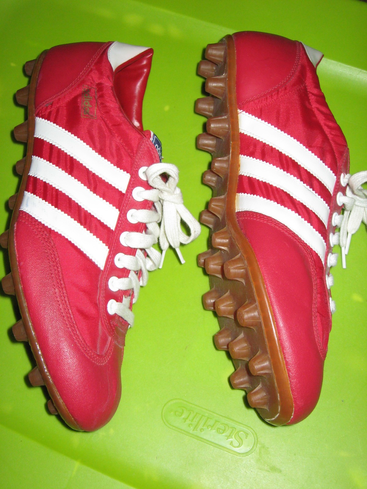 NEW Vintage Adidas RARE RED 1970’s Soccer Football Cleats Size 11.5 Taiwan NOS