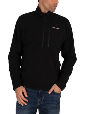 

Мужская толстовка с микро-молнией на половину длины Berghaus Polartec, черная, Черный