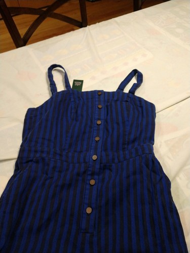 Wild Fable Kids Size Large L Overalls Over All Black/Blue Striped  New with Tags