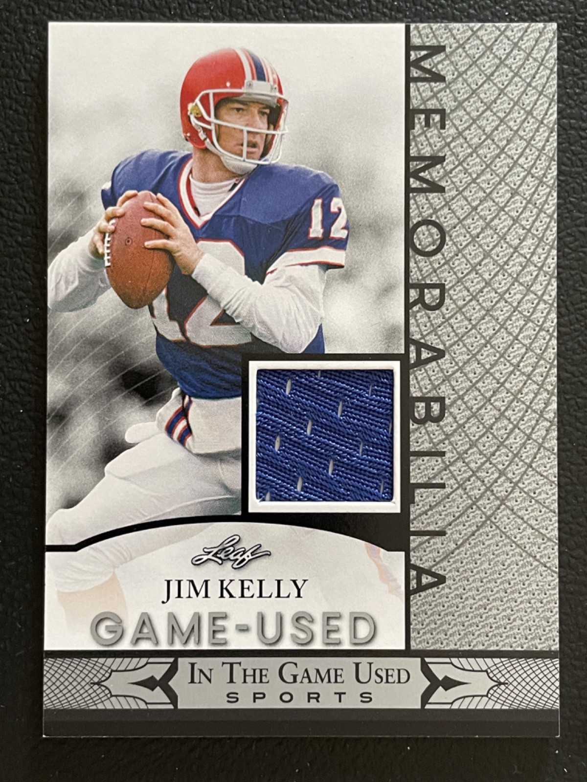 2024 Leaf In The Game Used Memorabilia Silver Jim Kelly Jersey