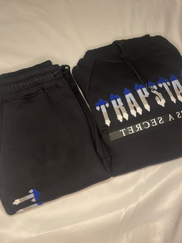 Trapstar CHENILLE DECODED HOODED TRACKSUIT - BLACK