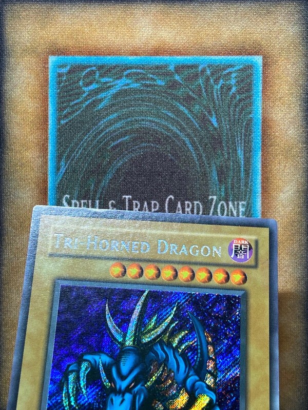 Yugioh Tri-Horned Dragon LOB-000 Secret Rare 1ST EDITION WAVY