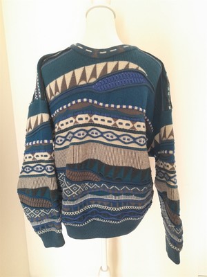 Vintage Emaroo 3D Knit Coogi Style Sweater Mens Size Medium Made In Australia