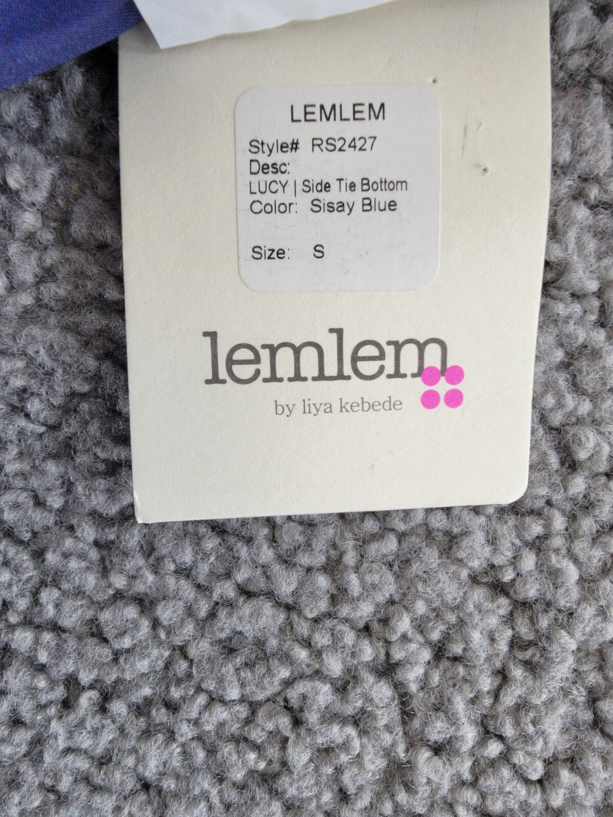 lemlem Lucy Side-Tie Bikini Bottoms Women's S Sisay Blue/White Low Rise Dotted - Picture 15 of 16