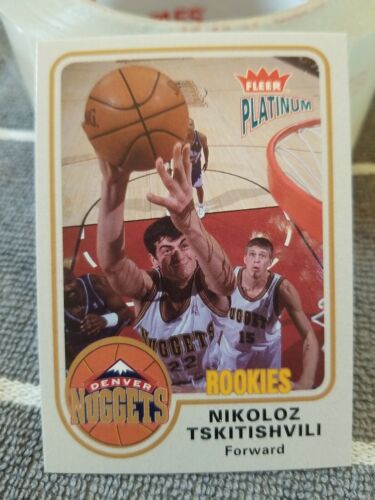 2002-03 Fleer Platinum Denver Nuggets Ball Card #162 Nikoloz Tskitishvili Rookie. rookie card picture