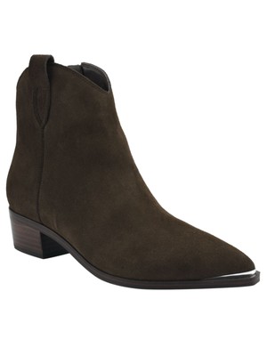 Женские коричневые кожаные ботинки MARC FISHER Mikala с острым носком на блочном каблуке на молнии, 9 М