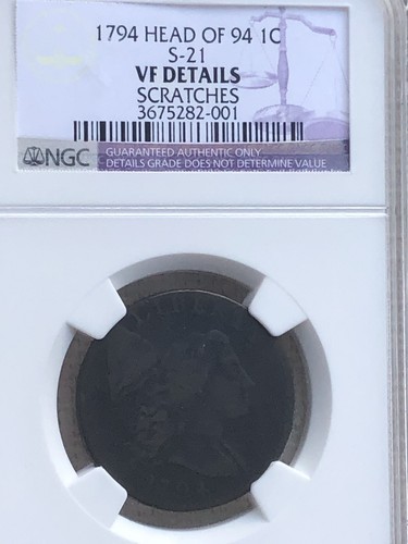 1794 Large Cent NGC Graded VF Details Scratches Very Fine