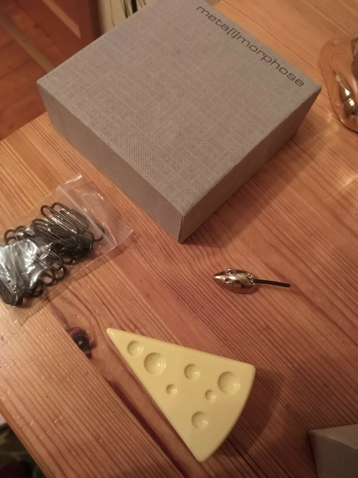 Büroklammerhalter Maus Käse Geschenkidee, neu ohne Klarsichthülle
