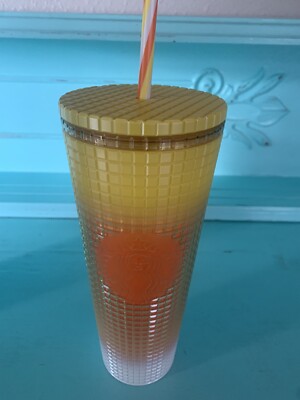 Starbucks Halloween Tumbler Cup New Venti Candy Corn Disney Parks NEW Orange