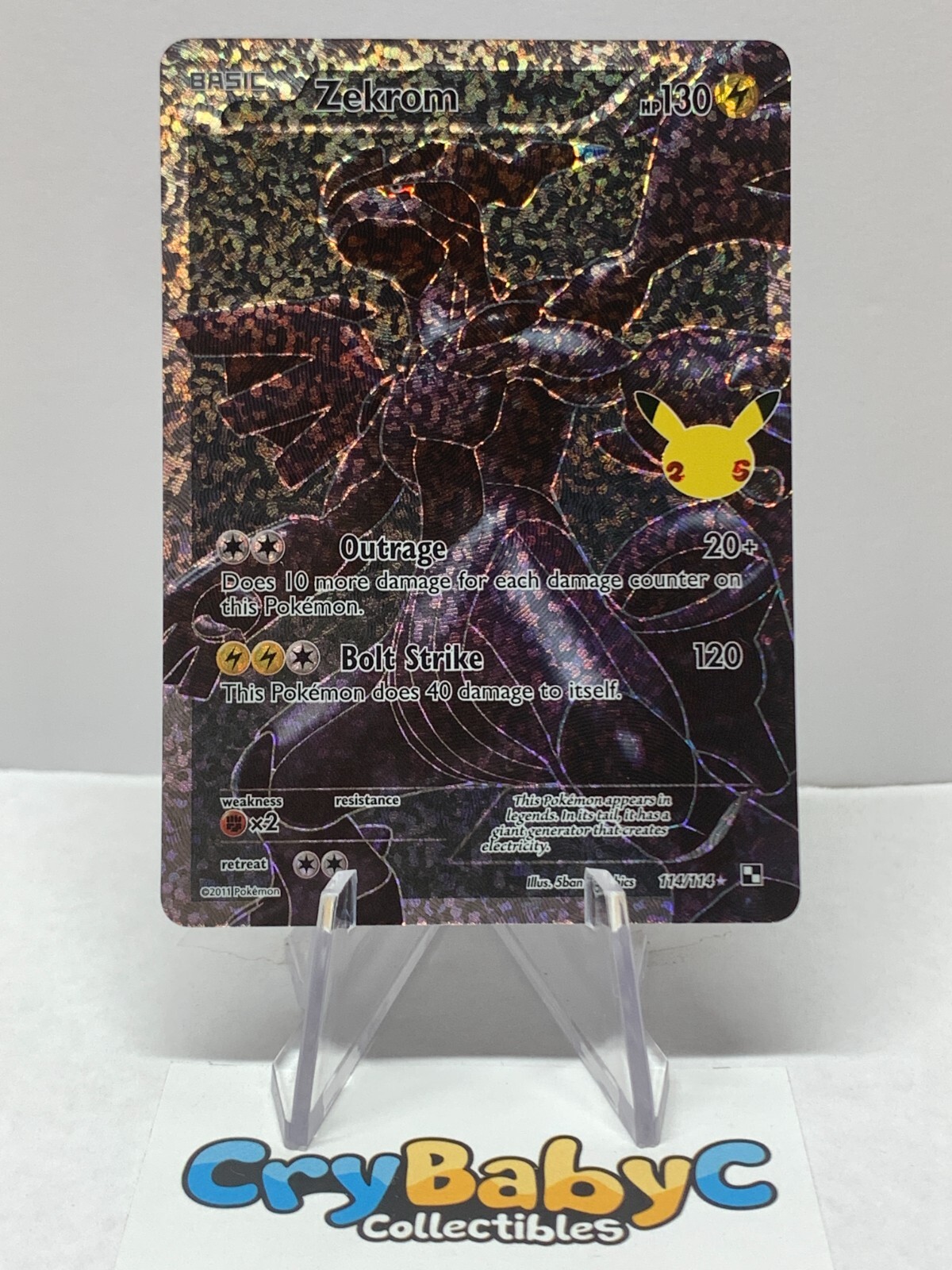 Pokemon Zekrom 114/114 Celebrations Classic Collection 25th Pokemon Zekrom 114/114 Celebrations Classic Collection 25th