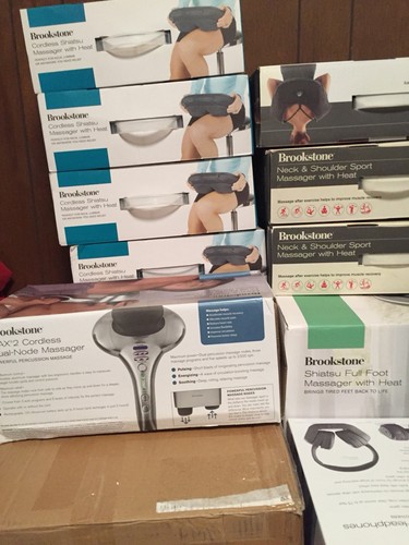 Lot Of 34 Brookstone Tested Open Box Massagers, Headphones & A Willow Curve