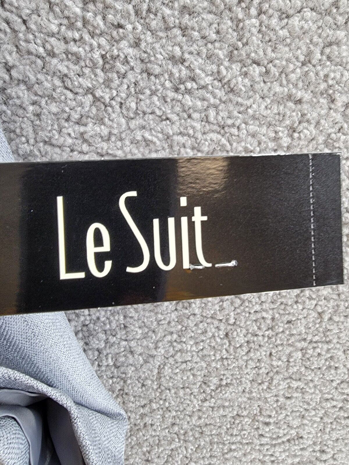 Le Suit Notch-Collar Pantsuit Women's 16 Granite Heather Button Zip Closure L/S - Picture 23 of 24