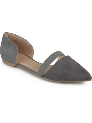 

JOURNEE COLLECTION Женские серые балетки с ремешком на спине Nita Toe Slip On балетки 7,5 м, Серый, NITA-FLAT