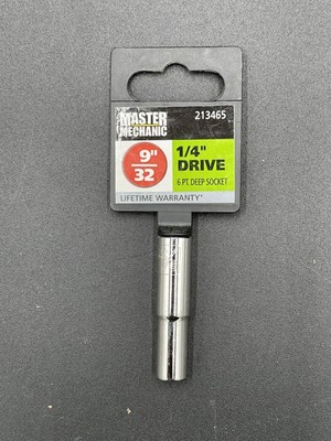 New Master Mechanic 9/32 Deep Socket, 1/4 Drive, 6 Point