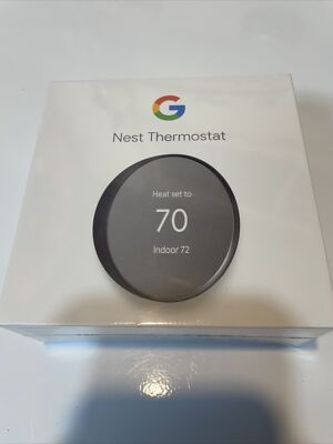 Google Nest Smart Thermostat, Charcoal - GA02081-US, Latest Model FACTORY SEALED