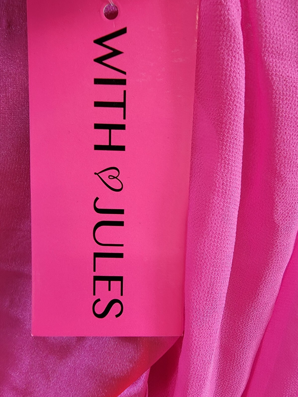 With Jules Long-Sleeve Ruched Dress Girls' L Bright Pink Straight Neck Pullover - Picture 15 of 16