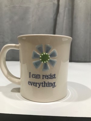 Split P Handpainted Mug (I Can Resist Everything, Except Temptation).