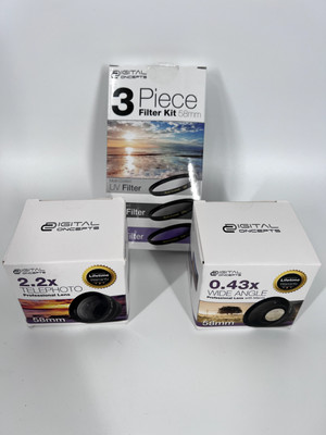 Digital Concepts Lot Wide Angle .43x Telephoto 2.2 Filters for 58mm 
