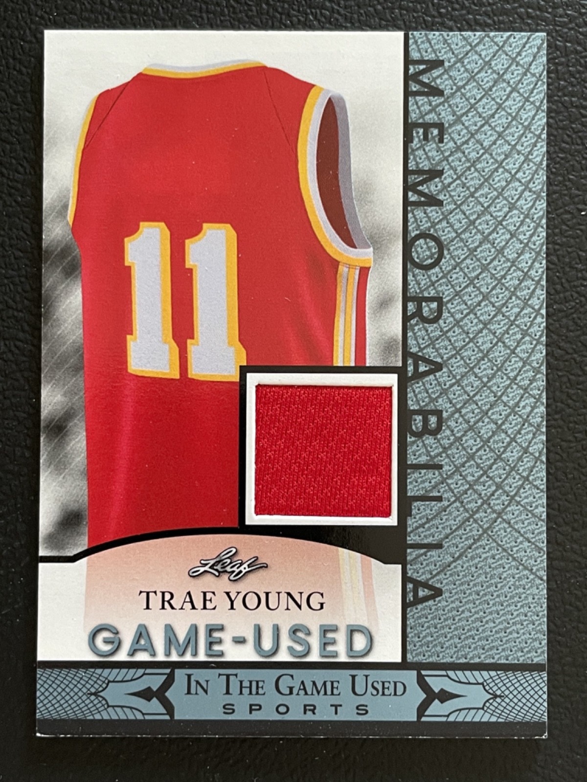 2024 Leaf In The Game Used Memorabilia Blue Trae Young Jersey