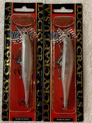 (LOT OF 2) LUCKY CRAFT LIGHTNING POINTER 110SP 1/2oz. GHOST VIOLET NIP