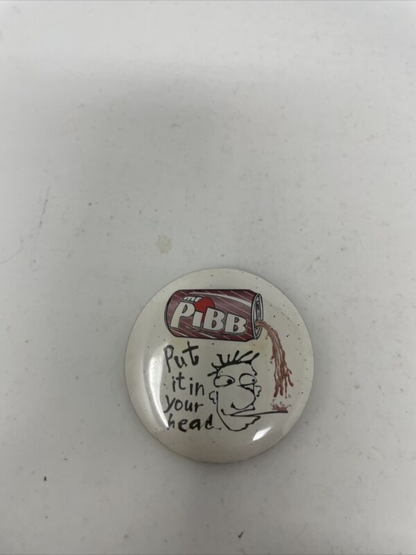 Mr Pibb Coca Cola Soda Pop Ad Pin Badge Round Pinback Button Put it in Your Head