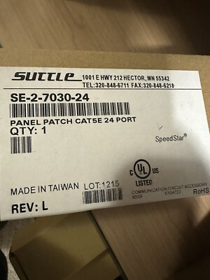 Suttle se-2-7030-24 Cat5e 24 Port Patch Panel
