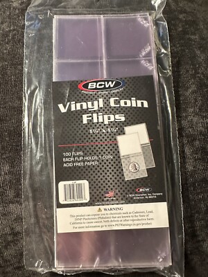 2x2 Coin Flips Holders 100 Double Pocket Pouches With White Inserts By BCW New