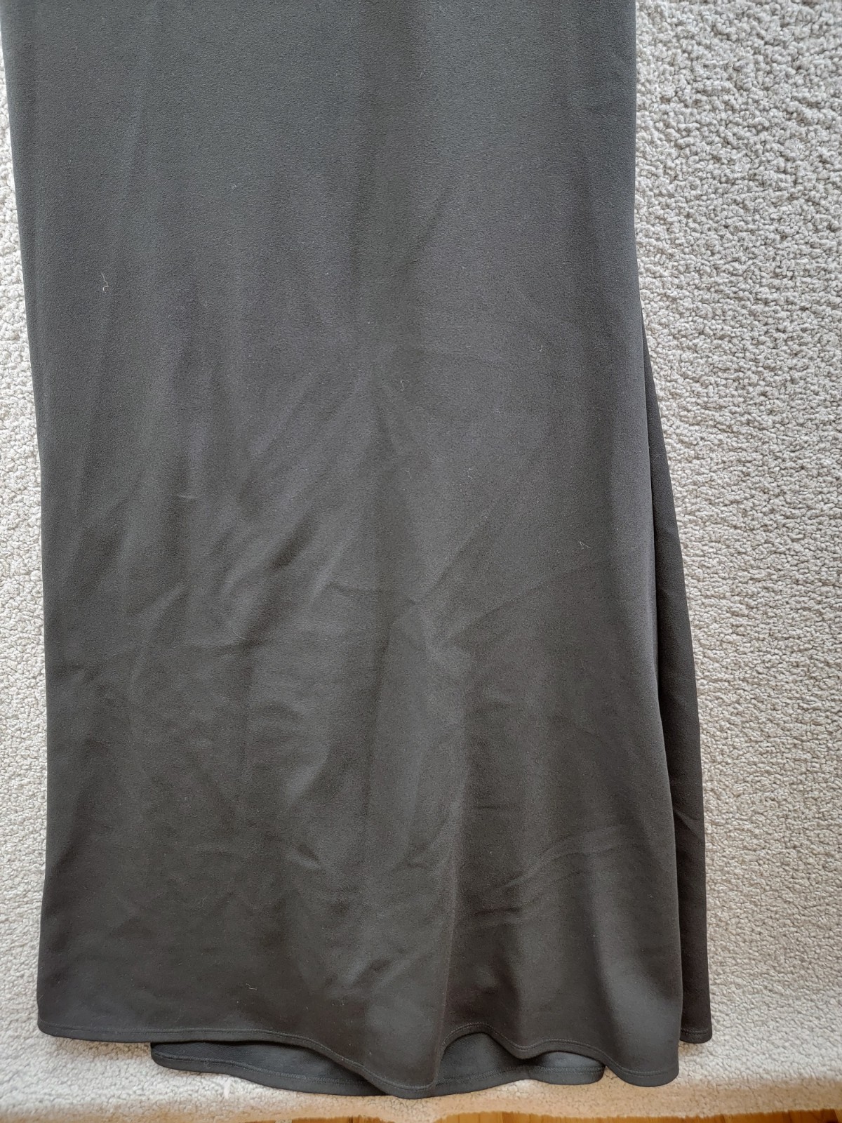 AQUA One-Shoulder Ruffled Gown Women's 6 Black Asymmetric Back Zip Closure - Picture 4 of 15