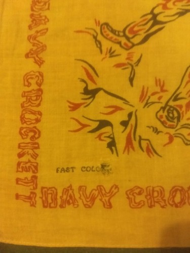 KG 1950's Davy Crockett Handkerchief Scarf Gold A E3