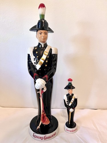 19” Liquore Galliano Italian Soldier Liquor Decanter Bottle + Mini Soldier Btl.