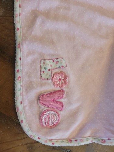 100% Cotton Double-sided Floral Heart “love” Pink