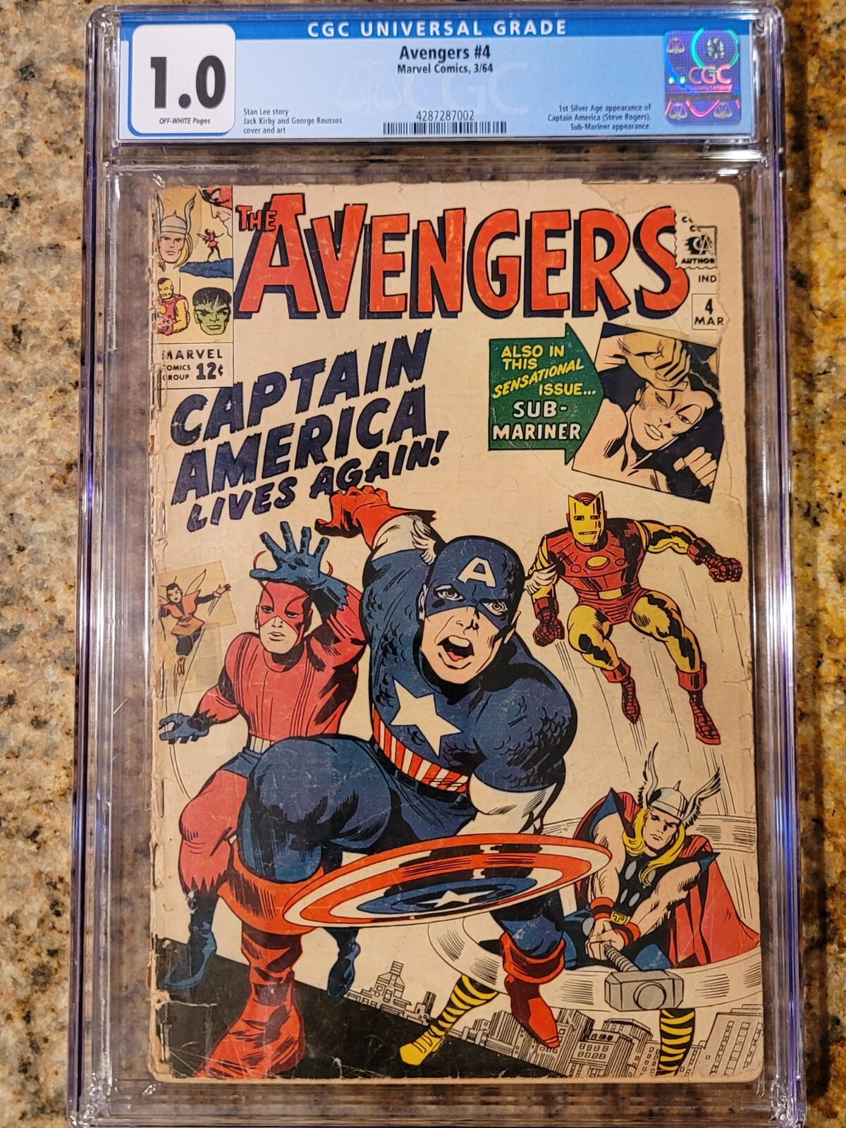 1964 Marvel Comics Avengers 4 CGC 1.0. 1st Silver Age