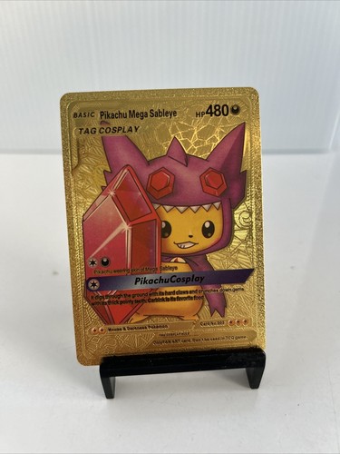 Pikachu Mega Sableye & Morpeko V 2枚セット Pikachu Mega Sableye 480HP Gold Foil Card Full Fan Art 005