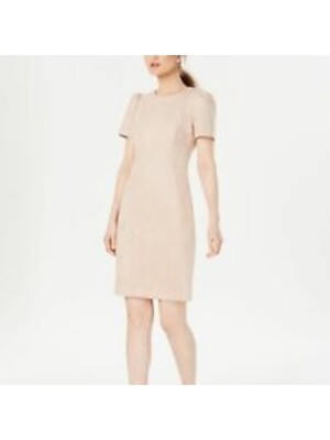 

CALVIN KLEIN Женское розовое платье-футляр из искусственной замши с короткими рукавами, Розовый