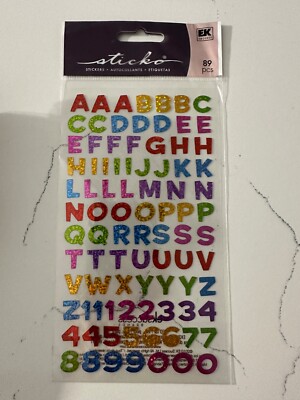 Sticko Autocollant Dimensional Stickers Fun House Colorful Alpha & Numbers Craft