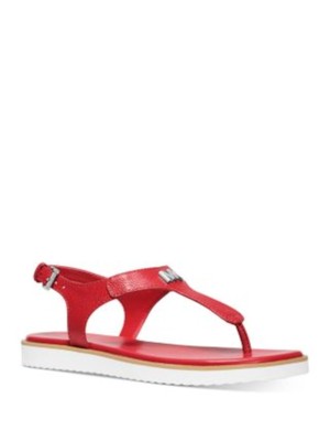 

Женские кожаные ремешки на танкетке MICHAEL KORS Red Logo Brady с круглым носком, Красный, 40S9BRFA4L