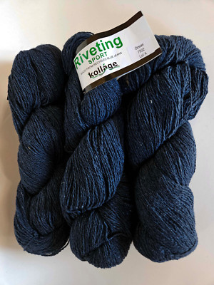 Kollage Yarns Riveting Sport yarn #7922 , made of recycled blue jeans,  100g ea.
