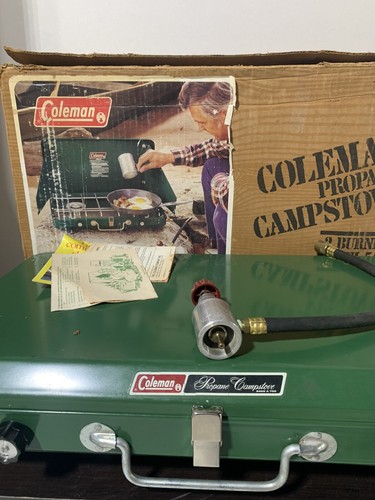 Coleman Camp Stove 5400 A700 2 Burner w/Propane adapter hose
