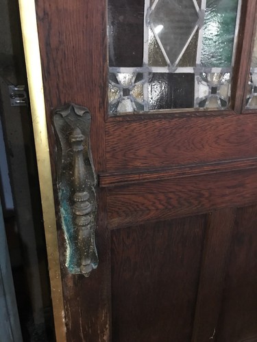 ANTIQUE STAINED GLASS DOORS PAIR CIRCA 1800 Rare & Beautiful !