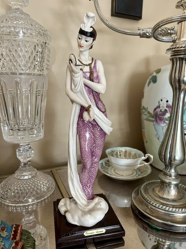 Vintage GIUSEPPE ARMANI Figurine 13” - Lady with Powder Puff